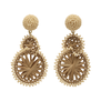 Raffia and beads circle earrings