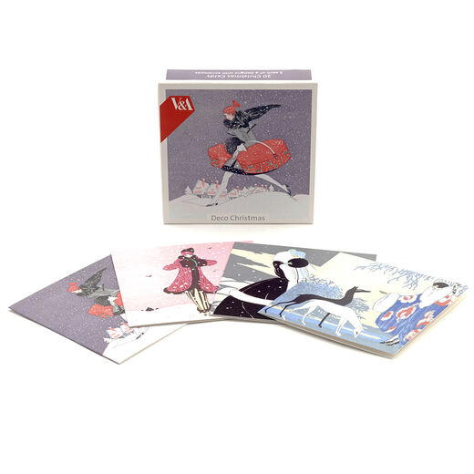 Art Deco Christmas cards (pack of 20, 4 designs)