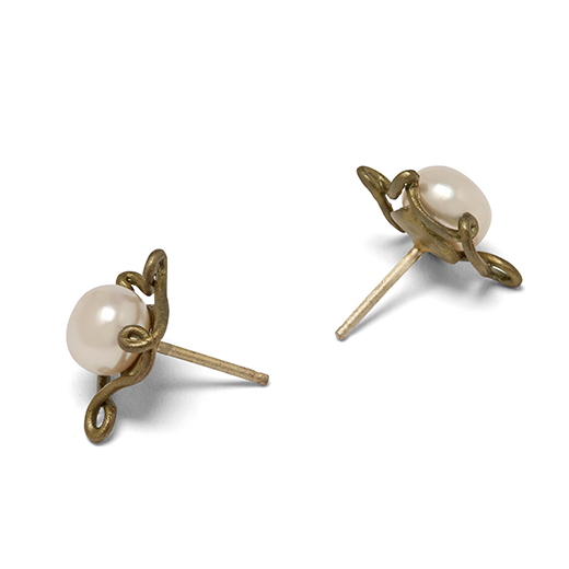 Pearl stud earrings by Michael Michaud