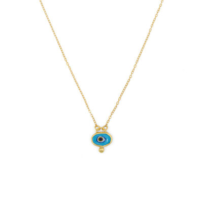Blue evil eye necklace by Ottoman Hands