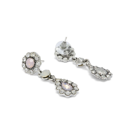 Diamante pink drop earrings