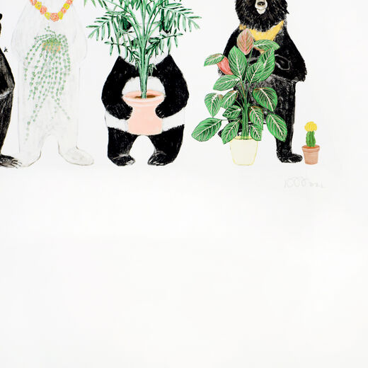 Bears and plants print by Katie Viggers
