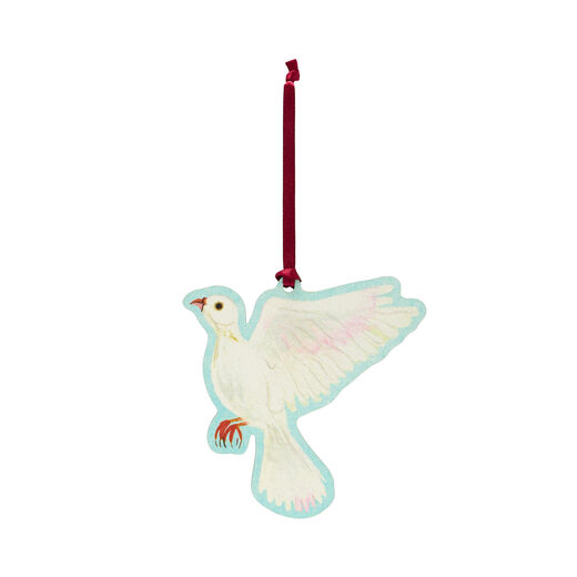 V&A dove wooden Christmas decoration by Polly Fern