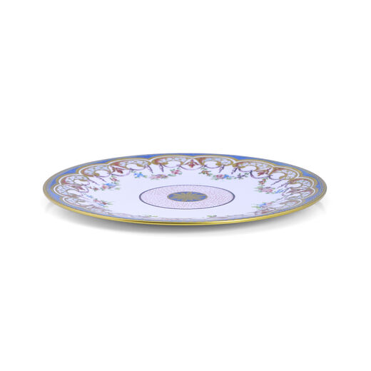 S&egrave;vres inspired flower garland tin plate