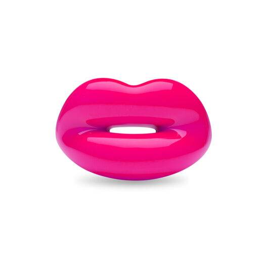 Neon pink Hotlips ring by Solange