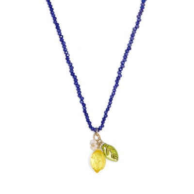 Lemon glass beaded necklace
