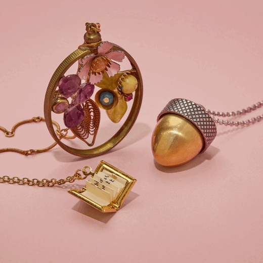 Victorian book locket necklace
