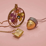 Victorian book locket necklace
