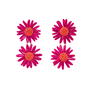 Pink raffia statement stud earrings