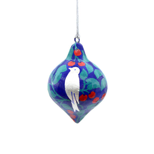 Navy blue and silver lantern decoration