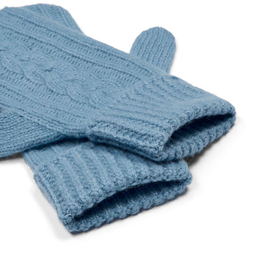 Blue wool mittens