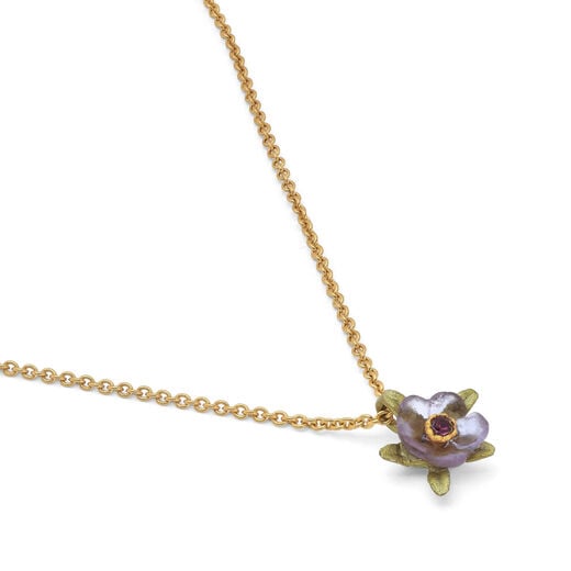Purple flower necklace by Michael Michaud