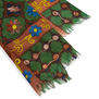 Green embroidered wool scarf