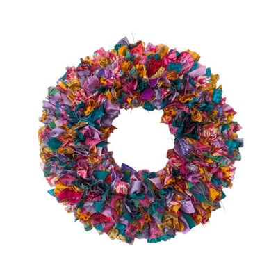 Sari offcut wreath