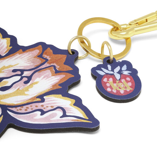 Floral leather bag charm