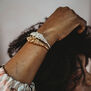 Gold beads Rhea cuff bracelet by Black & Sigi