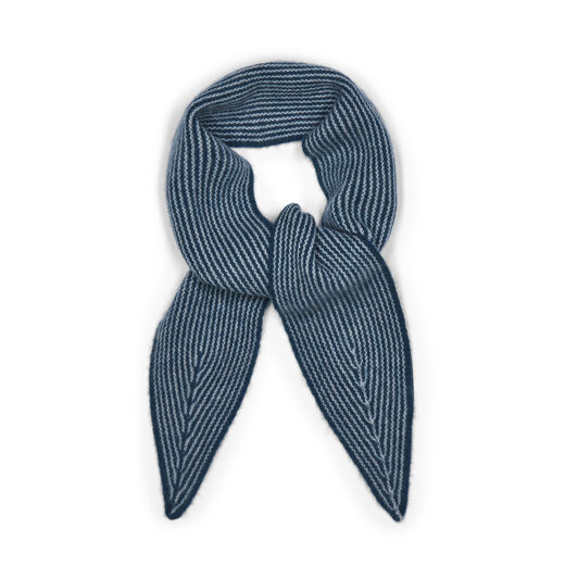 Two tone green cashmere scarf with pointy ends