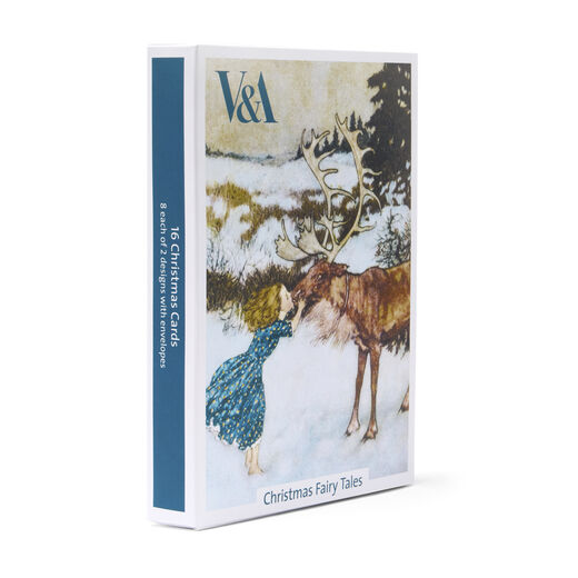 Pack of 16 Christmas cards featuring original fairy tale illustrations by Arthur Rackham from the V&A archive.