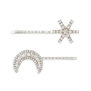 Moon and star hairclip duo