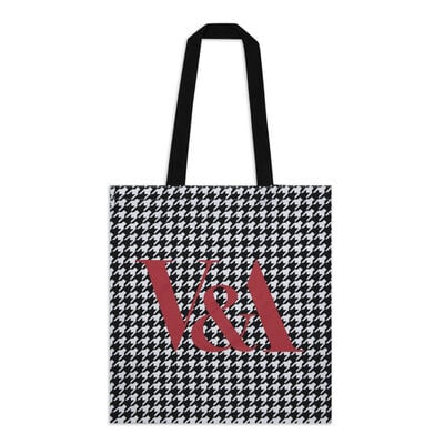 White Houndstooth tote bag