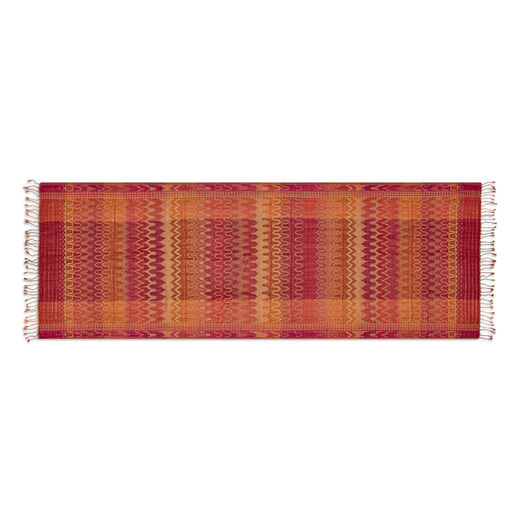 Orange zig-zag scarf