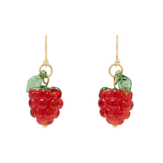 Raspberry glass earrings