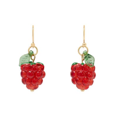 Raspberry glass earrings