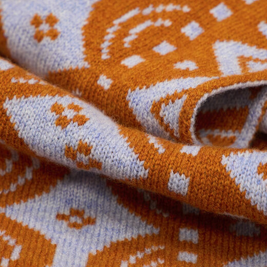 Lavender and orange wool scarf