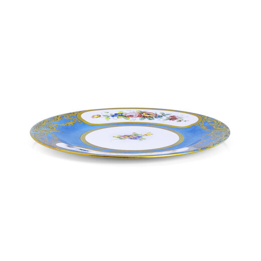 S&egrave;vres inspired blue tin plate