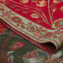 Red and green floral wool blend scarf