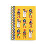 Yellow cover of a A4 sketchbook featuring illustrations of the Egyptian gods Ra, Ptah and Thoth