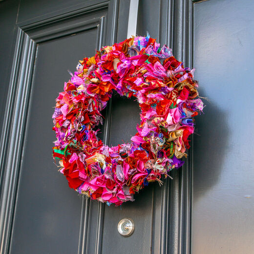 Sari offcut wreath