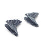 Gunmetal triangle stud earrings by Beloved Beadwork