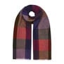 Orange and purple checked wool scarf