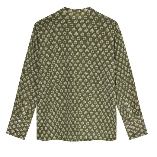 Green pleated cotton blouse