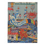 Cover of a notebook featuring an image of the Japanese Kangen-sai floating festival with musicians towed on a decorated craft.
