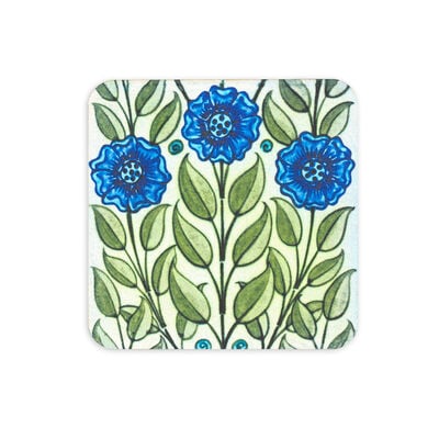 William De Morgan blue flowers coaster