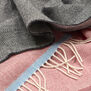 Pink and charcoal wool scarf