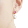 Pearl pink tourmaline stud earrings by Mounir