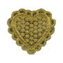 Gold heart embroiedered patch