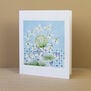 Snowdrop and lichen greeting card