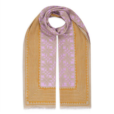 Geometric block print scarf