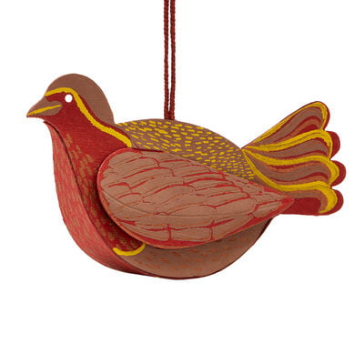 Red paper bird decoration