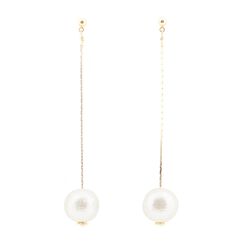 Single cotton pearl stud earrings by Anq