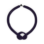 Blue navy knot necklace with pote glass beads
