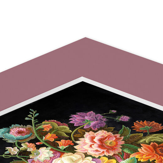 Micromosaic flower arrangement - 11 x 14" mounted print