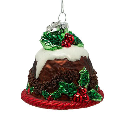 Glass Christmas pudding decoration