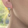 Moonstone and freshwater pearl earrings by Mirabelle