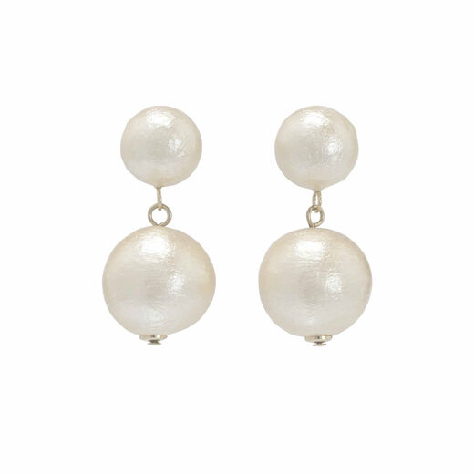 Cotton pearl drop earrings by Anq&nbsp;