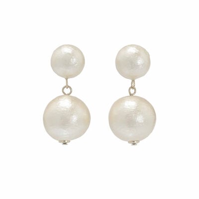 Cotton pearl drop earrings by Anq&nbsp;